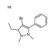 4-bromo-3-ethyl-1,2-dimethyl-5-phenyl-1,3-dihydropyrazol-1-ium,iodide Structure