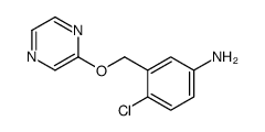 4-chloro-3-(pyrazin-2-yloxymethyl)aniline Structure