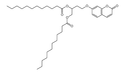 3-hydroxy-4-[(2-oxo-2H-1-benzopyran-7-yl)oxy]butane-1,2-diyl didodecanoate结构式