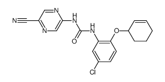 N-[5-chloro-2-(2-cyclohexen-1-yloxy)phenyl]-N'-(5-cyano-2-pyrazinyl)urea Structure