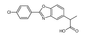 ()-2-(4-chlorophenyl)benzoxazole-5-propionic acid structure