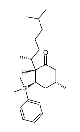 (2R,3R,5S,2'R)-2-(6'-methylhept-2'-yl)-3-dimethyl(phenyl)silyl-5-methylcyclohexanone Structure