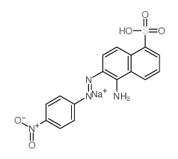 1-Naphthalenesulfonic acid, 5-amino-6-[ (4-nitrophenyl)azo]-, monosodium salt结构式