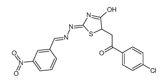 5-[2-(4-chlorophenyl)-2-oxoethyl]-2-[2-[(3-nitrophenyl)methylidene]hydrazinyl]-1,3-thiazol-4-one结构式