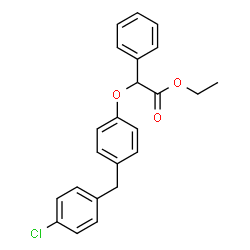 ethyl 2-[4-[(4-chlorophenyl)methyl]phenoxy]-2-phenyl-acetate结构式