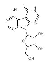 4-amino-9-(β-D-ribofuranosyl)pyrrolo<2,3-d:5,4-d'>dipyrimidin-5-one结构式