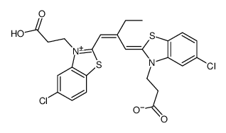 hydrogen 3-(2-carboxylatoethyl)-2-[2-[[3-(2-carboxylatoethyl)-5-chloro-3H-benzothiazol-2-ylidene]methyl]but-1-enyl]-5-chlorobenzothiazolium structure