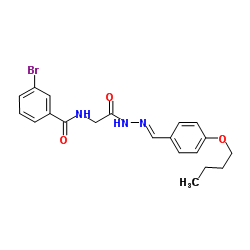 3-Bromo-N-{2-[(2E)-2-(4-butoxybenzylidene)hydrazino]-2-oxoethyl}benzamide Structure