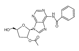 2'-O-acetyl-N6-benzoyl-3'-deoxyadenosine结构式