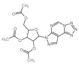 7-(2,3,5-tri-O-acetyl-β-D-ribofuranosyl)pyrazolo<4,3-e>tetrazolo<1,5-c>pyrimidine结构式