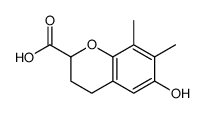 2H-1-Benzopyran-2-carboxylicacid,3,4-dihydro-6-hydroxy-7,8-dimethyl-(9CI) Structure