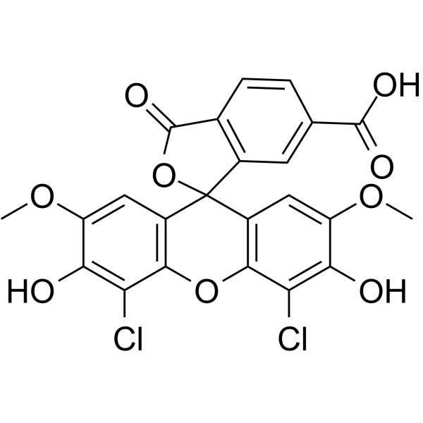6-羧基-4',5'-二氯-2',7'-二甲氧基荧光素结构式