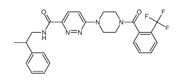 6-[4-(2-trifluoromethylbenzoyl)piperazin-1-yl]pyridazine-3-carboxylic acid (2-phenylpropyl)amide Structure