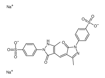 disodium p-[4,5-dihydro-4-[[5-hydroxy-3-methyl-1-(4-sulphonatophenyl)-1H-pyrazol-4-yl]methylene]-3-methyl-5-oxo-1H-pyrazol-1-yl]benzenesulphonate structure