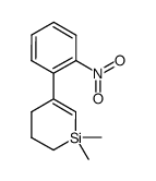 1,1-dimethyl-3-(2'-nitro)phenyl-silacyclohexene-2 Structure