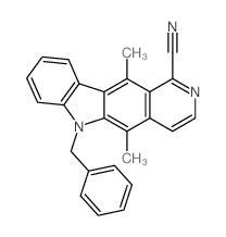 6-Benzyl-5,11-dimethyl-6H-pyrido[4,3-b]carbazole-1-carbonitrile Structure