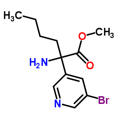2-氨基-2-(5-溴吡啶-3-基)己酸甲酯结构式