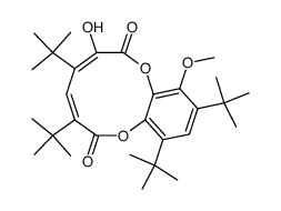 (3-Methoxy-4.6-di-tert-butyl-brenzcatechin)-(3,5-di-tert-butyl-oxalocrotonsaeure-diester) Structure
