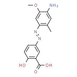 5-[(4-amino-5-methoxy-2-tolyl)azo]salicylic acid structure