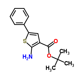 2-Methyl-2-propanyl 2-amino-5-phenyl-3-thiophenecarboxylate Structure