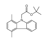 9H-Carbazole-9-acetic acid, 1,4-dimethyl-, 1,1-dimethylethyl ester结构式