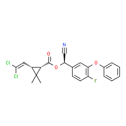 α-cyano-4-fluoro-3-phenoxybenzyl [1α(S*),3α]-()-3-(2,2-dichlorovinyl)-2,2-dimethylcyclopropanecarboxylate Structure