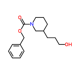 Benzyl 3-(3-hydroxypropyl)-1-piperidinecarboxylate结构式