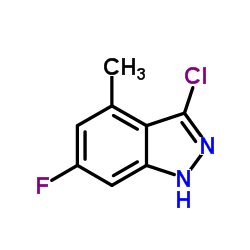 3-CHLORO-6-FLUORO-4-METHYLINDAZOLE结构式