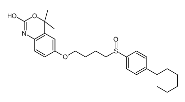 6-[4-(4-cyclohexylphenyl)sulfinylbutoxy]-4,4-dimethyl-1H-3,1-benzoxazin-2-one结构式