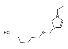 1-ethyl-3-(pentylsulfanylmethyl)-1,2-dihydroimidazol-1-ium,chloride Structure