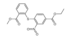 4-(2-methoxycarbonyl-phenylsulfanyl)-3-nitro-benzoic acid ethyl ester Structure
