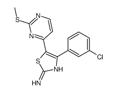 4-(3-chlorophenyl)-5-(2-methylsulfanylpyrimidin-4-yl)-1,3-thiazol-2-amine结构式