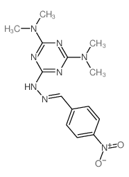 Benzaldehyde, 4-nitro-,2-[4,6-bis(dimethylamino)-1,3,5-triazin-2-yl]hydrazone structure