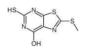 2-methylsulfanyl-5-sulfanylidene-4H-[1,3]thiazolo[5,4-d]pyrimidin-7-one结构式