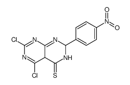 5,7-dichloro-2-(4-nitrophenyl)-2,4a-dihydropyrimido[4,5-d]pyrimidine-4(3H)-thione结构式