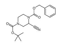 1-O-benzyl 4-O-tert-butyl 2-cyanopiperazine-1,4-dicarboxylate structure