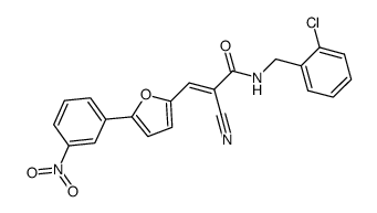 (E)-N-(2-chlorobenzyl)-2-cyano-3-(5-(3-nitrophenyl)furan-2-yl)acrylamide结构式
