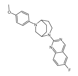 6-fluoro-2-[6-(4-methoxyphenyl)-2,6-diazabicyclo[3.2.2]non-2-yl]quinazoline结构式