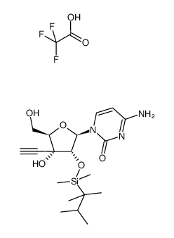 1-(2-O-dimethylthexylsilyl-3-C-ethynyl-1-β-D-ribofuranosyl)cytosine trifluoroacetic acid salt结构式