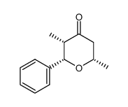 (2S,3S,6S)-2-phenyl-3,6-dimethyltetrahydropyran-4-one结构式