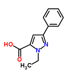 1-Ethyl-3-phenyl-1H-pyrazole-5-carboxylic acid Structure