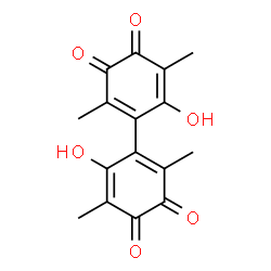 4,4'-Dihydroxy-2,2',5,5'-tetramethyl-1,1'-bi[1,4-cyclohexadiene]-3,3',6,6'-tetrone结构式