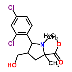 METHYL 5-(2,4-DICHLOROPHENYL)-4-(HYDROXYMETHYL)-1,2-DIMETHYL-2-PYRROLIDINECARBOXYLATE Structure