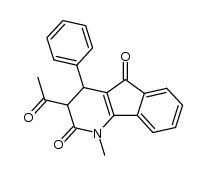1-Methyl-3-acetyl-4-phenyl-2,5-dioxo-2,3,4,5-tetrahydroindeno[1,2-b]pyridine结构式