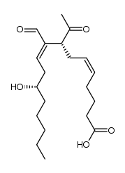8(R)-acetyl-9-formyl-12(S)-hydroxy-5(Z),9(E)-heptadecadienoic acid结构式