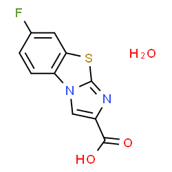 7-FLUORO-BENZO[D]IMIDAZO[2,1-B]THIAZOLE-2-CARBOXYLIC ACID HYDRATE结构式