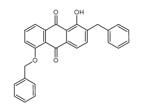 1-benzyl-5-(benzyloxy)-1-hydroxyanthracene-9,10-dione结构式