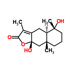 4,8-Dihydroxyeudesm-7(11)-en-12,8-olide Structure