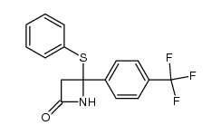 4-(phenylthio)-4-[4-(trifluoromethyl)phenyl]azetidin-2-one结构式