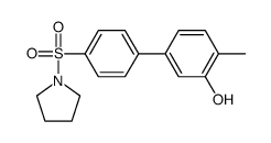 2-methyl-5-(4-pyrrolidin-1-ylsulfonylphenyl)phenol结构式